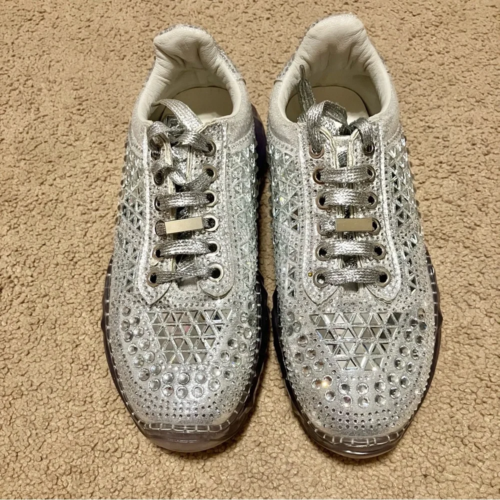 La Sheelah Size 6 Tennis Shoes Rare Mirror‎ Studded Bling *Like New*